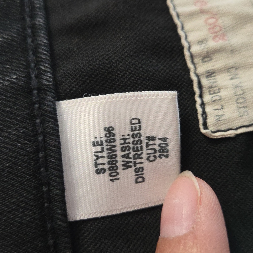 Nili Lotan Celia Distressed Black Washed Denim Flare Jeans High Rise - Picture 12 of 15